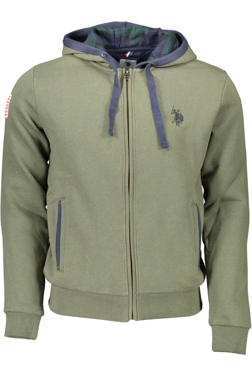 Us Polo Green Man Sweatshirt With Zip