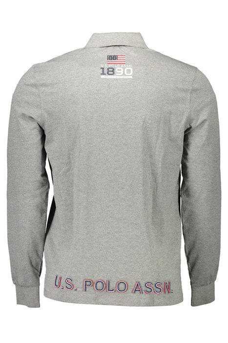 Us Polo Shirt Long Sleeve Mens Gray