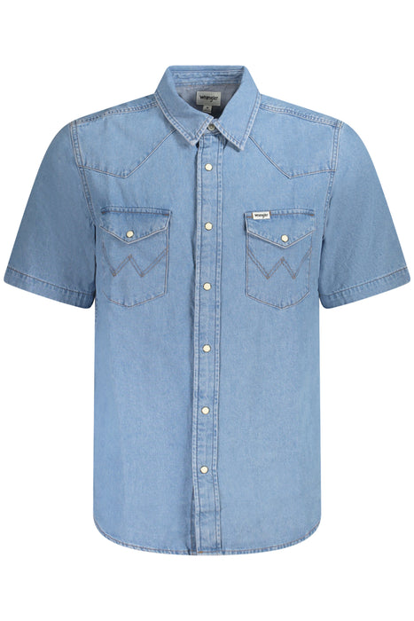 Wrangler Short Sleeve Shirt Men Blue