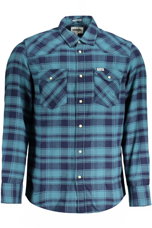 Wrangler Long Sleeve Shirt Men Blue