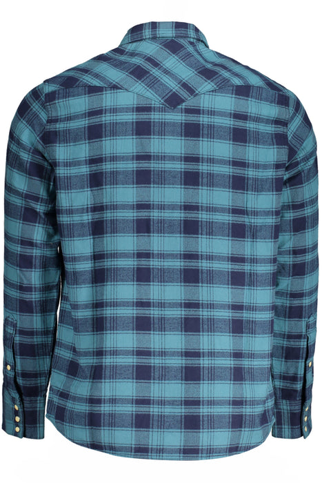 Wrangler Long Sleeve Shirt Men Blue